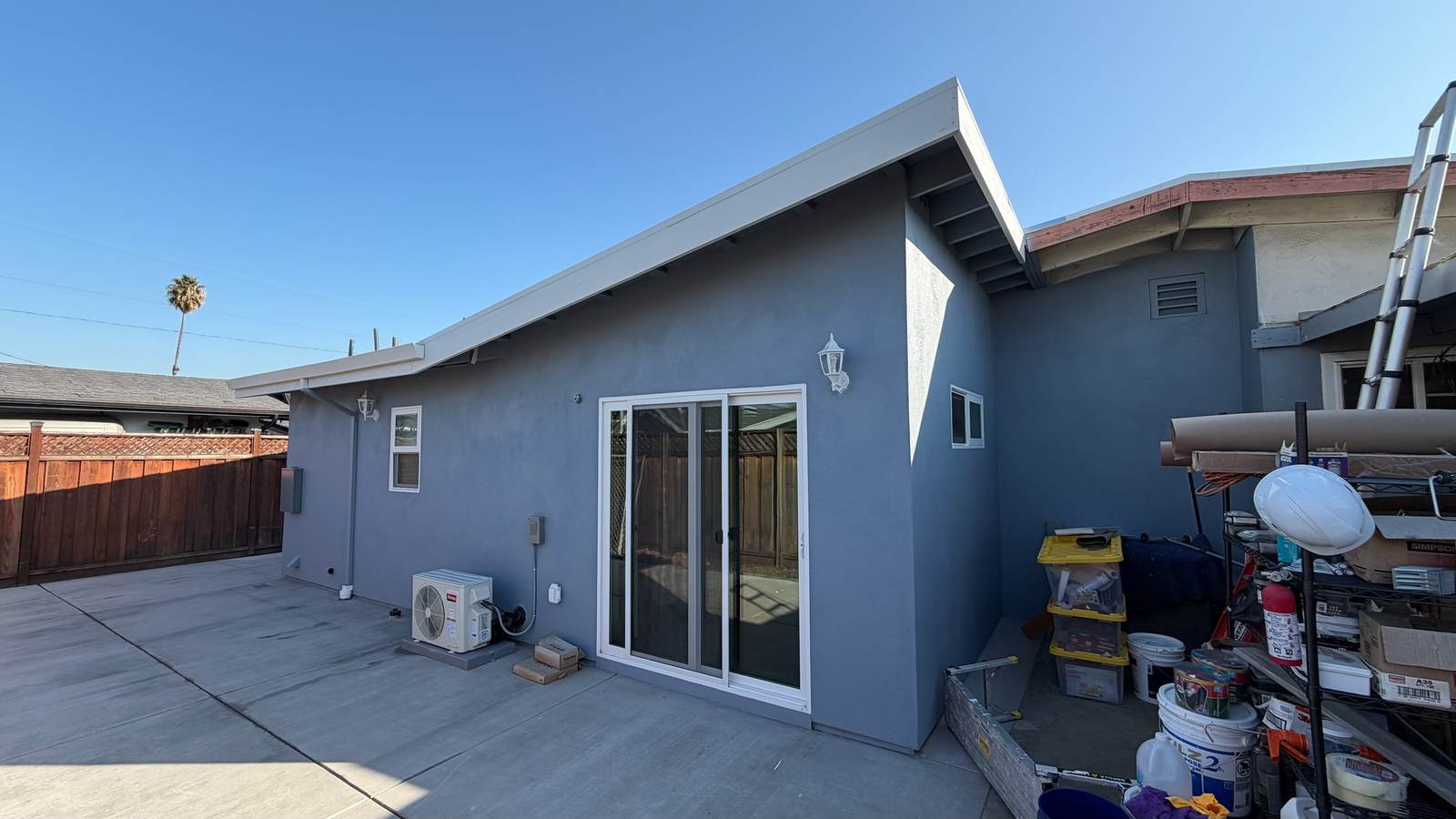 Completed detached ADU with finished stucco exterior in Santa Clara County